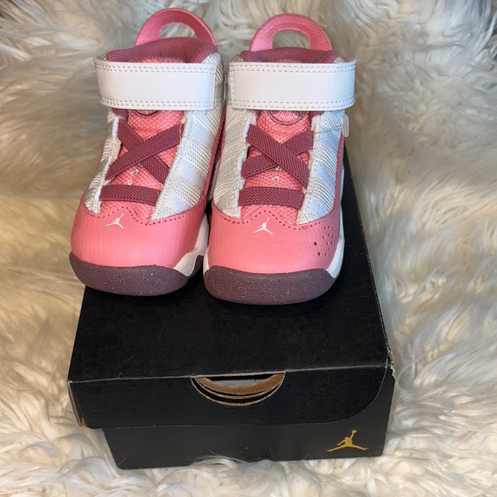 Jordan Pink and White Sneakers with Minimalist Design - Picture 1 of 7